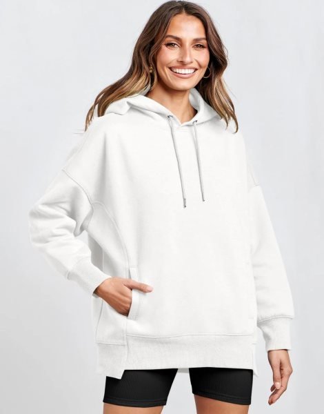 Women's Oversized Hoodies Fleece Casual Drop Shoulder Athletic Sweatshirts Long Sleeve Pullover 2023 Fall Tops
