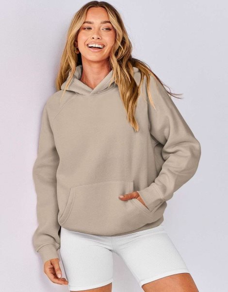 Women Hoodies Fleece Oversized Sweatshirt Drop Shoulder Long Sleeve Athletic Workout Pullover Y2K Clothes