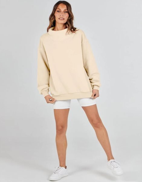 Womens Oversized Sweatshirts Turtleneck Pullover Long Sleeve Hoodies Tops Fall Outfits 2023 Clothes