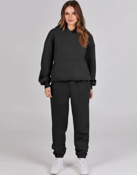 Women 2 Piece Outfits Hoodie Sweatshirt Tracksuit & Oversized Jogger Sweatpants Y2K Sweatsuit Set