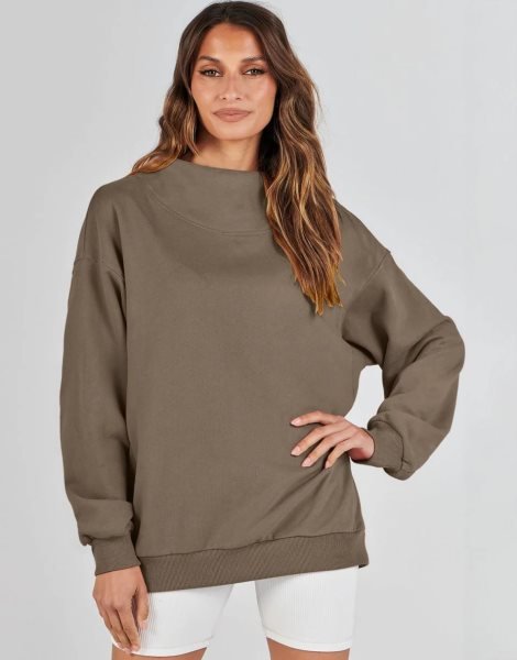 Womens Oversized Sweatshirts Turtleneck Pullover Long Sleeve Hoodies Tops Fall Outfits 2023 Clothes
