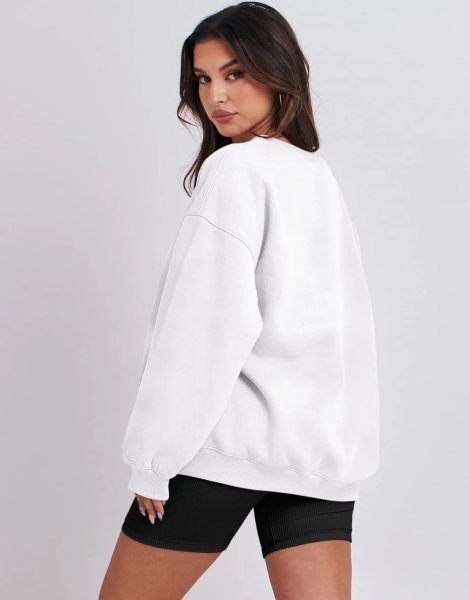 Oversized Sweatshirt for Women Fleece Long Sleeve Crewneck Casual Pullover Top Fall 2023 Trendy Clothes