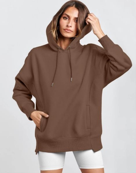 Women's Oversized Hoodies Fleece Casual Drop Shoulder Athletic Sweatshirts Long Sleeve Pullover 2023 Fall Tops
