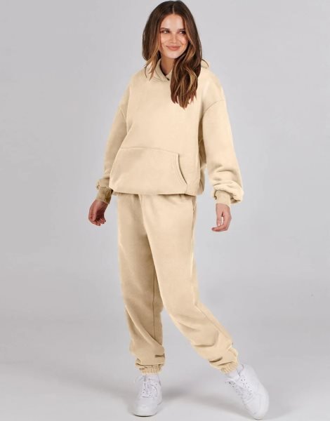 Women 2 Piece Outfits Hoodie Sweatshirt Tracksuit & Oversized Jogger Sweatpants Y2K Sweatsuit Set