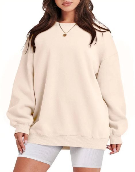 Oversized Sweatshirt for Women Fleece Long Sleeve Crewneck Casual Pullover Top Fall 2023 Trendy Clothes