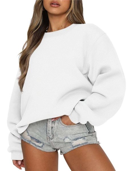 Women's Long Sleeve Sweatshirt Casual Crewneck Loose Fit Pullover Hoodie Fleece Fall Tops