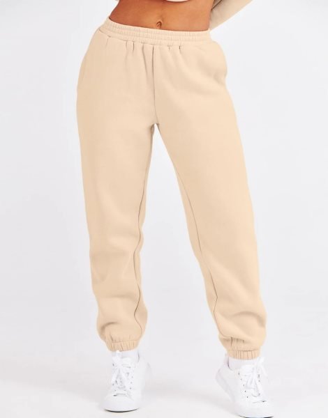 Women's Two Piece Outfits Long Sleeve Crewneck Sweatsuit with Jogger Pants Lounge Sets with Pockets