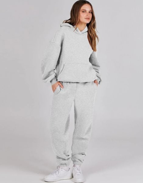 Women 2 Piece Outfits Hoodie Sweatshirt Tracksuit & Oversized Jogger Sweatpants Y2K Sweatsuit Set