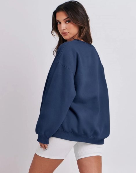 Oversized Sweatshirt for Women Fleece Long Sleeve Crewneck Casual Pullover Top Fall 2023 Trendy Clothes
