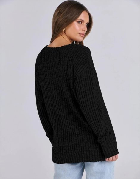 Long Sleeve Shirts for Women V Neck Casual Fall Tops Loose Fit Lightweight Sweaters Tunic Fashion 2024 Clothes