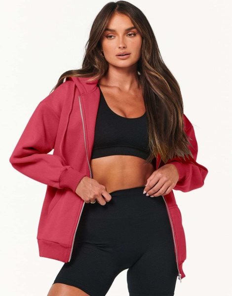 Women's Oversized Zip Up Hoodies Sweatshirts Y2K Clothes Teen Girl Fall Casual Drawstring Jackets with Pockets