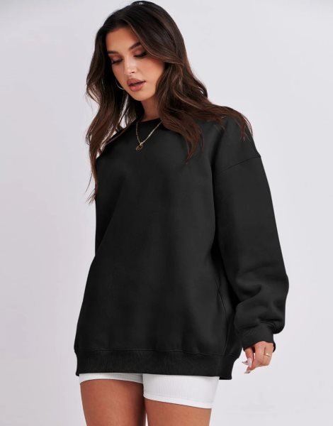 Oversized Sweatshirt for Women Fleece Long Sleeve Crewneck Casual Pullover Top Fall 2023 Trendy Clothes