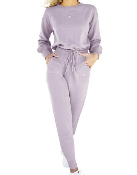 Women's Two Piece Outfits Sweater Sets Pullover and Drawstring Pants Lounge Sets