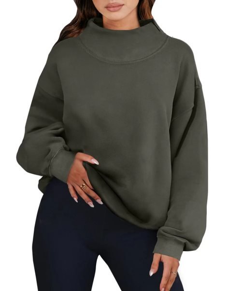 Womens Oversized Sweatshirts Turtleneck Pullover Long Sleeve Hoodies Tops Fall Outfits 2023 Clothes