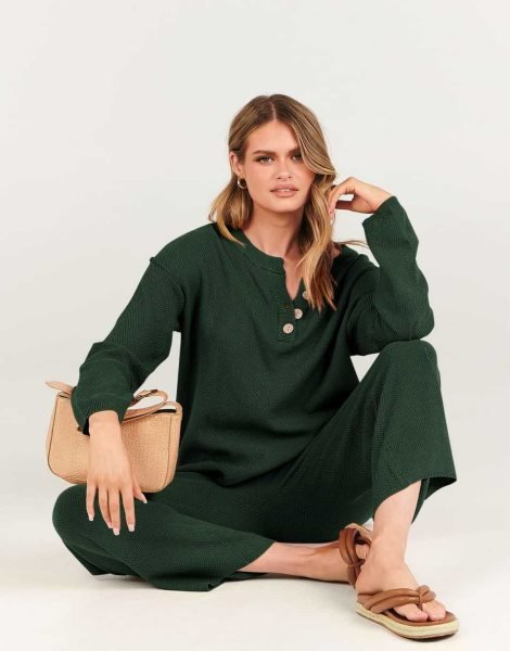 Women 2 Piece Outfits Oversized Knit Loungewear Loose Slouchy Sweater Set 2023 Fall Trendy Matching Lounge Sets