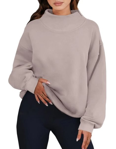 Womens Oversized Sweatshirts Turtleneck Pullover Long Sleeve Hoodies Tops Fall Outfits 2023 Clothes