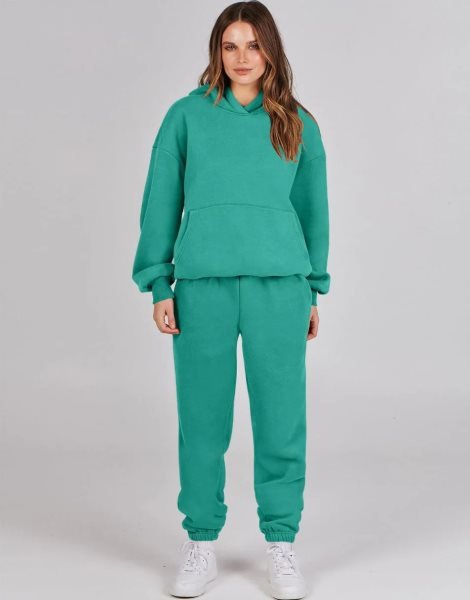 Women 2 Piece Outfits Hoodie Sweatshirt Tracksuit & Oversized Jogger Sweatpants Y2K Sweatsuit Set