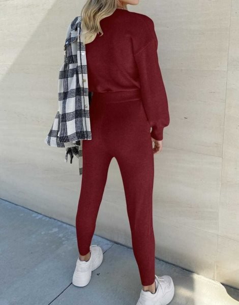 Women's Two Piece Outfits Sweater Sets Pullover and Drawstring Pants Lounge Sets