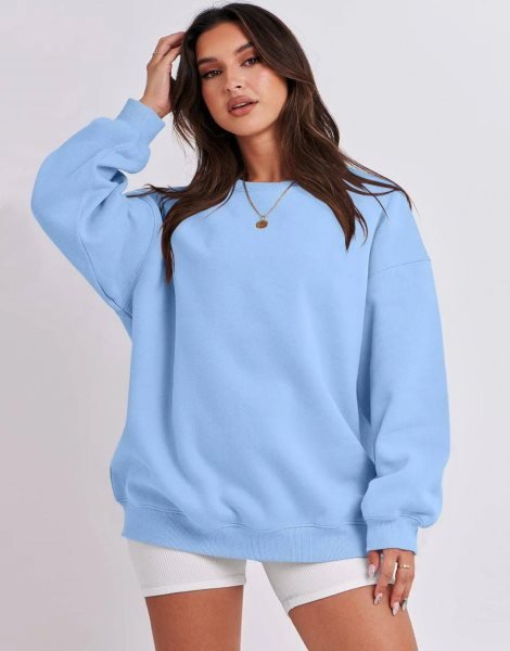 Oversized Sweatshirt for Women Fleece Long Sleeve Crewneck Casual Pullover Top Fall 2023 Trendy Clothes