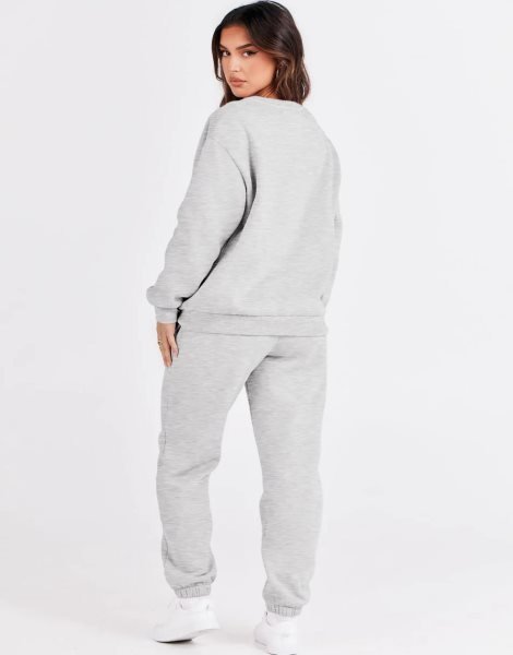 Women's Two Piece Outfits Long Sleeve Crewneck Sweatsuit with Jogger Pants Lounge Sets with Pockets