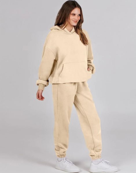 Women 2 Piece Outfits Hoodie Sweatshirt Tracksuit & Oversized Jogger Sweatpants Y2K Sweatsuit Set