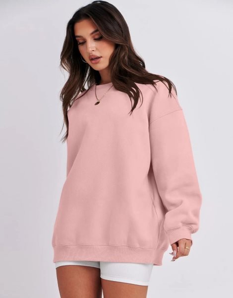 Oversized Sweatshirt for Women Fleece Long Sleeve Crewneck Casual Pullover Top Fall 2023 Trendy Clothes