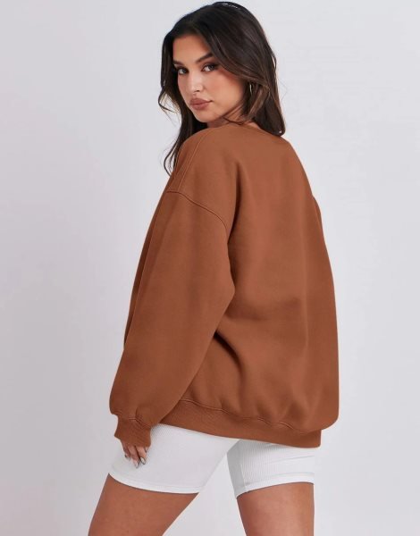 Oversized Sweatshirt for Women Fleece Long Sleeve Crewneck Casual Pullover Top Fall 2023 Trendy Clothes