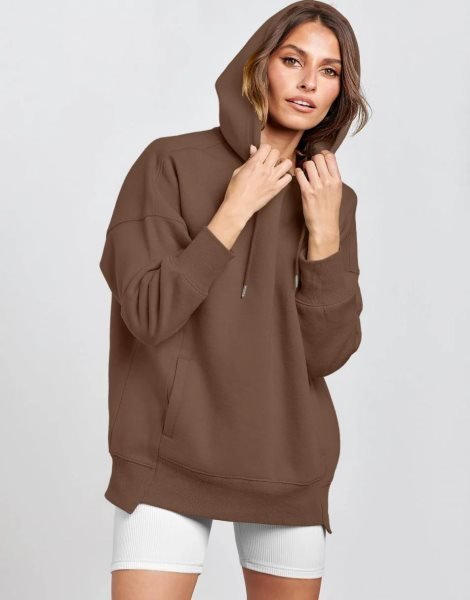 Women's Oversized Hoodies Fleece Casual Drop Shoulder Athletic Sweatshirts Long Sleeve Pullover 2023 Fall Tops