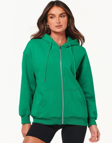 Women's Oversized Zip Up Hoodies Sweatshirts Y2K Clothes Teen Girl Fall Casual Drawstring Jackets with Pockets