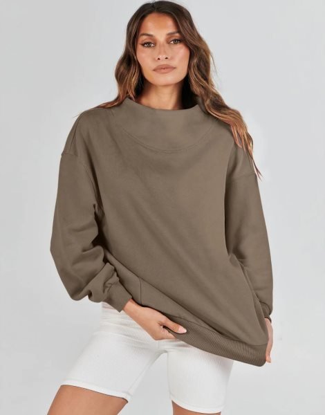 Womens Oversized Sweatshirts Turtleneck Pullover Long Sleeve Hoodies Tops Fall Outfits 2023 Clothes