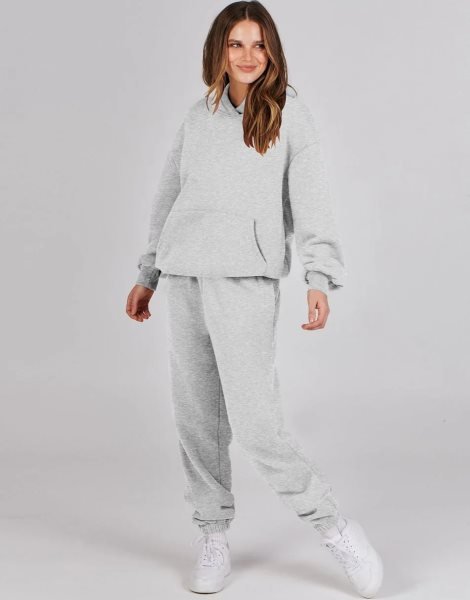 Women 2 Piece Outfits Hoodie Sweatshirt Tracksuit & Oversized Jogger Sweatpants Y2K Sweatsuit Set