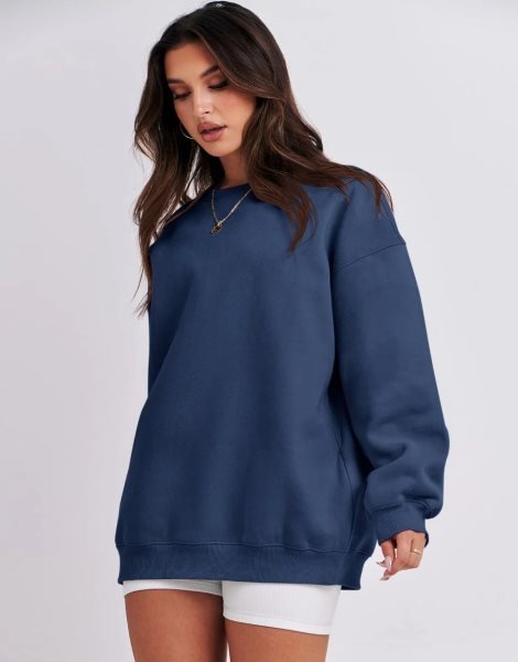 Oversized Sweatshirt for Women Fleece Long Sleeve Crewneck Casual Pullover Top Fall 2023 Trendy Clothes