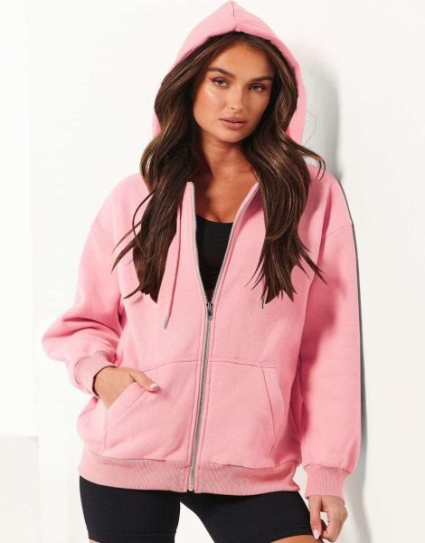 Women's Oversized Zip Up Hoodies Sweatshirts Y2K Clothes Teen Girl Fall Casual Drawstring Jackets with Pockets