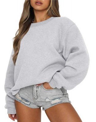 Women's Long Sleeve Sweatshirt Casual Crewneck Loose Fit Pullover Hoodie Fleece Fall Tops