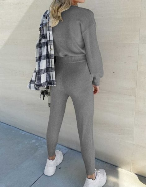 Women's Two Piece Outfits Sweater Sets Pullover and Drawstring Pants Lounge Sets