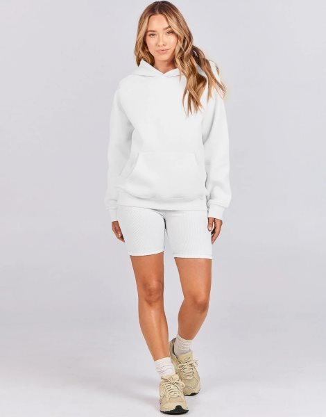 Women Hoodies Fleece Oversized Sweatshirt Drop Shoulder Long Sleeve Athletic Workout Pullover Y2K Clothes