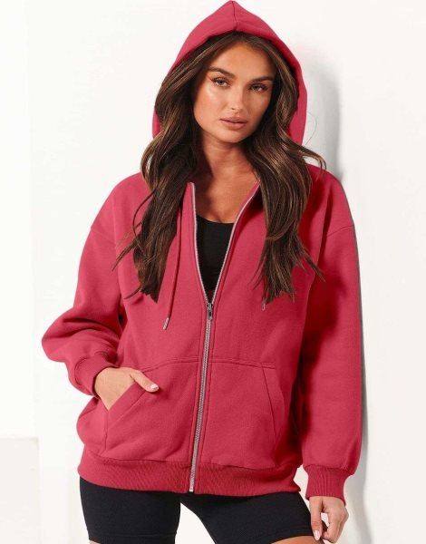 Women's Oversized Zip Up Hoodies Sweatshirts Y2K Clothes Teen Girl Fall Casual Drawstring Jackets with Pockets