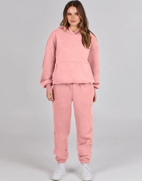 Women 2 Piece Outfits Hoodie Sweatshirt Tracksuit & Oversized Jogger Sweatpants Y2K Sweatsuit Set