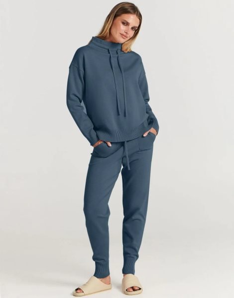 Women's Two Piece Outfits Long Sleeve Turtleneck Pullover Top & Drawstring Pants Sweatsuit Lounge Set