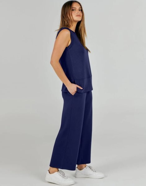 Women's 2 Piece Sets Summer Outfits Sleeveless Wide Leg Tracksuits Casual Sweat Sets Lounge Sweatsuits
