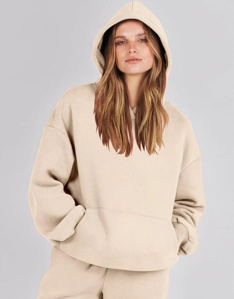 Women 2 Piece Outfits Hoodie Sweatshirt Tracksuit & Oversized Jogger Sweatpants Y2K Sweatsuit Set