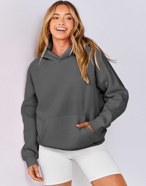 Women Hoodies Fleece Oversized Sweatshirt Drop Shoulder Long Sleeve Athletic Workout Pullover Y2K Clothes