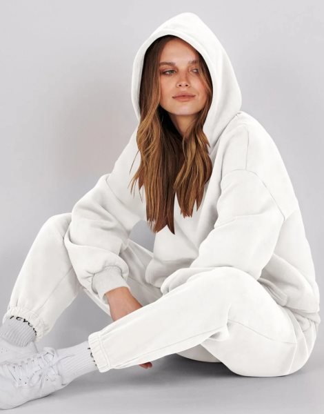 Women 2 Piece Outfits Hoodie Sweatshirt Tracksuit & Oversized Jogger Sweatpants Y2K Sweatsuit Set