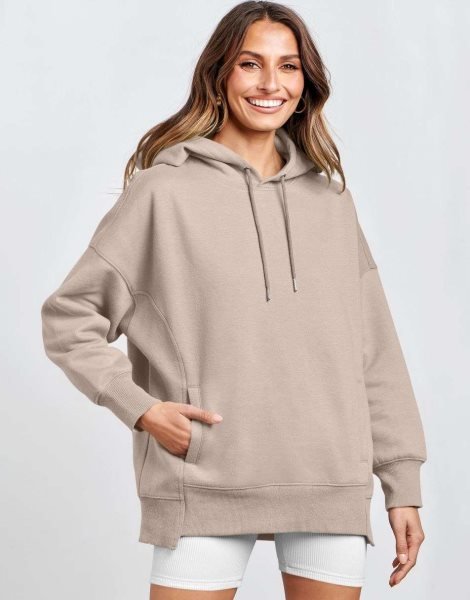 Women's Oversized Hoodies Fleece Casual Drop Shoulder Athletic Sweatshirts Long Sleeve Pullover 2023 Fall Tops