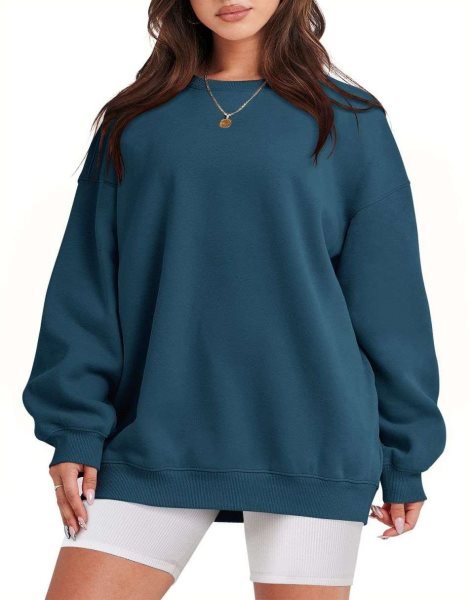 Oversized Sweatshirt for Women Fleece Long Sleeve Crewneck Casual Pullover Top Fall 2023 Trendy Clothes
