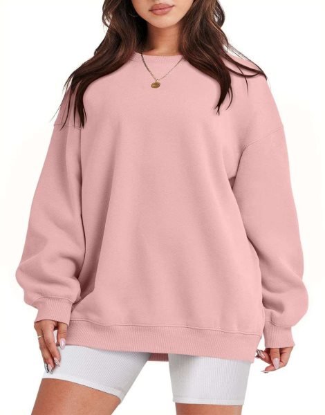 Oversized Sweatshirt for Women Fleece Long Sleeve Crewneck Casual Pullover Top Fall 2023 Trendy Clothes