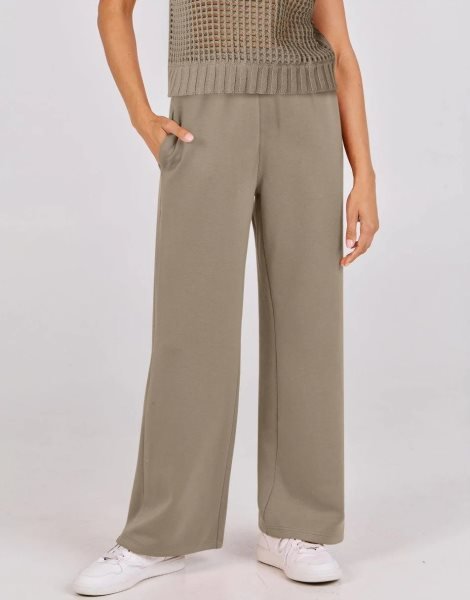 Women Two Piece Outfits Crochet Sheer Knit Sweater Top Wide Leg Pants Lounge Matching Sets Sweatsuit Travel Clothes