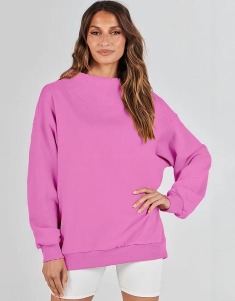 Womens Oversized Sweatshirts Turtleneck Pullover Long Sleeve Hoodies Tops Fall Outfits 2023 Clothes