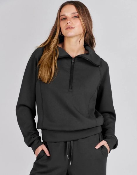 Women 2 Piece Outfits Sweatsuit Set 2023 Fall Oversized Half Zip Sweatshirt Wide Leg Sweatpant Lounge Set Tracksuit
