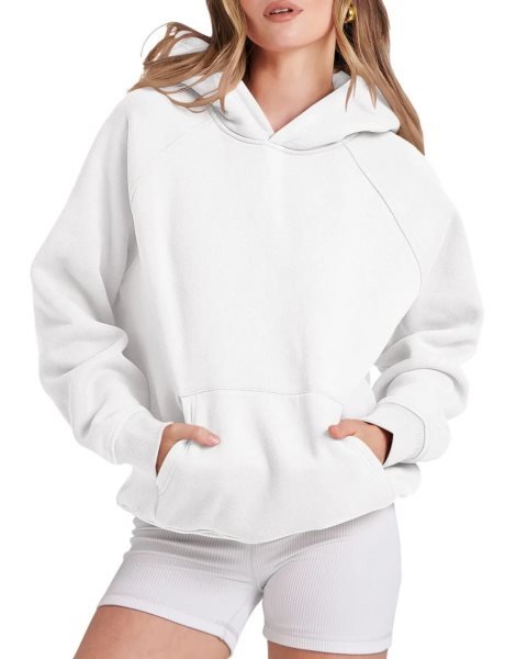 Women Hoodies Fleece Oversized Sweatshirt Drop Shoulder Long Sleeve Athletic Workout Pullover Y2K Clothes